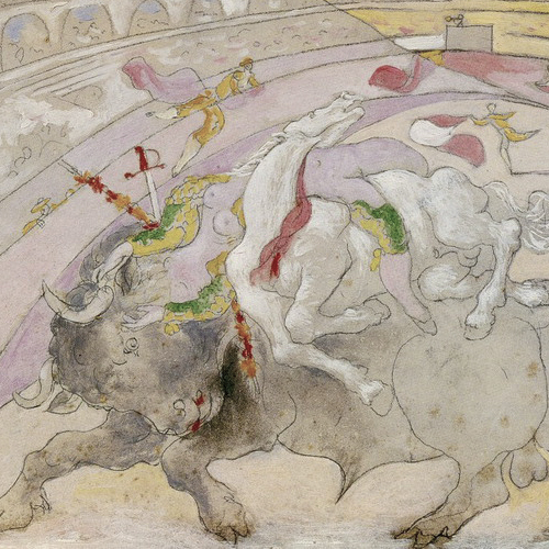 pablo picasso . picasso . bullfight death of the woman bullfighter . musee national picasso . paris . jose gomez ortega . jose gomez ortega joselito el gallo . josé gómez ortega "joselito" el gallo . joselito . joselito el gallo . gallito . bullfighter . angel rengell . luccia lignan .